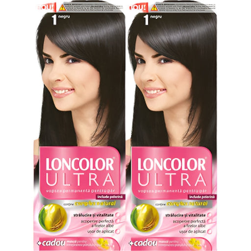 LONCOLOR ULTRA Vopsea de Par Nuanta 1 Negru 2 x 100 ml - WALTI WALTI