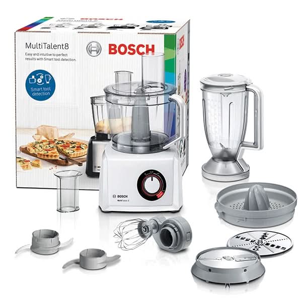 Robot de bucatarie BOSCH MultiTalent 8 MC812W620, vas 3.9l, blender 1.5l, 1100W, alb-gri WALTI