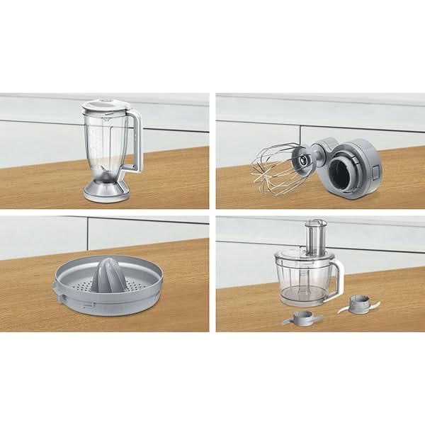 Robot de bucatarie BOSCH MultiTalent 8 MC812W620, vas 3.9l, blender 1.5l, 1100W, alb-gri WALTI