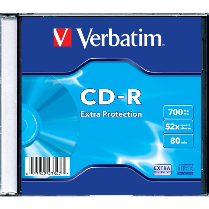 CD-R VERBATIM 43347, 52x, 700MB, 1buc - Slim Case WALTI