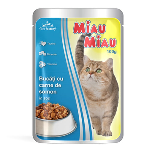 MIAU MIAU Hrana pentru Pisici cu Somon in Sos 100 g - WALTI WALTI