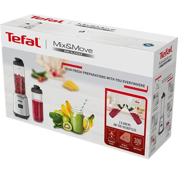 Blender TEFAL Mix&Move BL15FD30, 0.6l, 300W, 1 treapta viteza, argintiu-negru WALTI