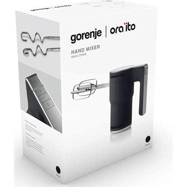 Mixer de mana GORENJE 673818, 400W, 5 trepte viteza, negru-argintiu WALTI