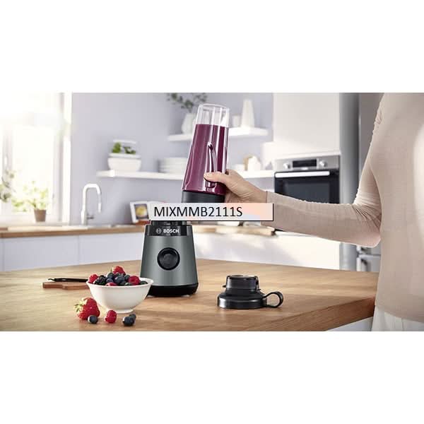 Mini blender BOSCH VitaPower MMB2111S, 0.65l, 450W, 1 treapta viteza, argintiu-negru WALTI