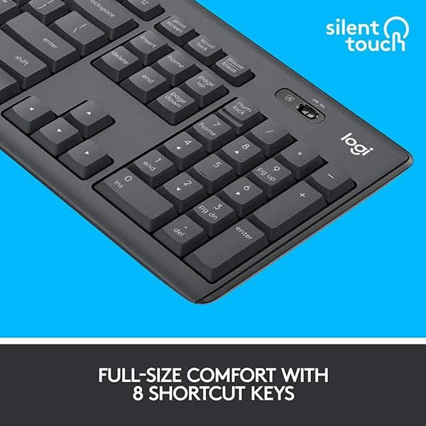 Kit tastatura si mouse Wireless LOGITECH MK295 Silent, USB, grafit WALTI