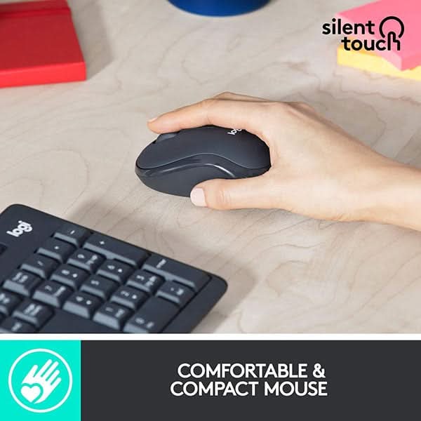 Kit tastatura si mouse Wireless LOGITECH MK295 Silent, USB, grafit WALTI