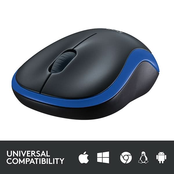 Mouse Wireless LOGITECH M185, 1000 dpi, albastru WALTI