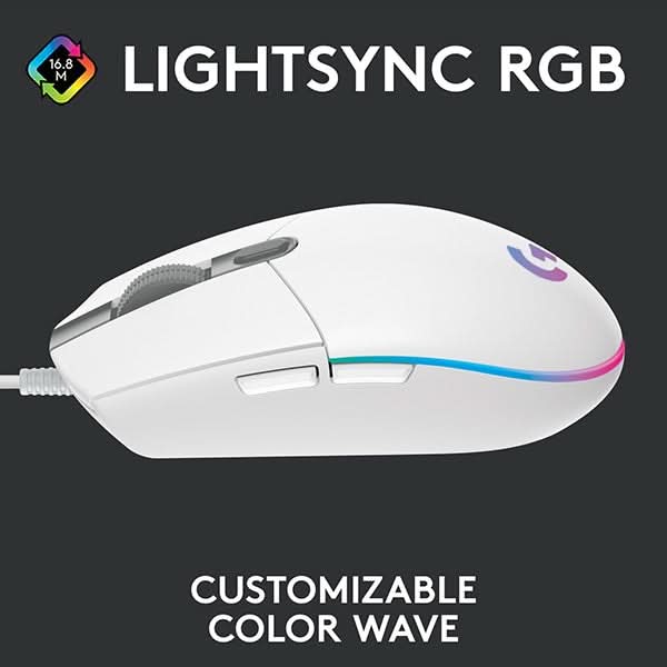Mouse Gaming LOGITECH G102 LIGHTSYNC, 8000 dpi, alb WALTI