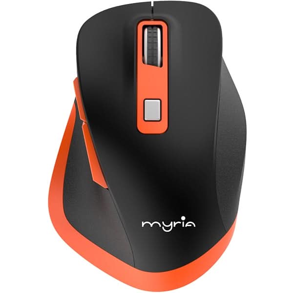 Mouse Wireless MYRIA MY8525, 1600 dpi, negru-portocaliu - WALTI WALTI