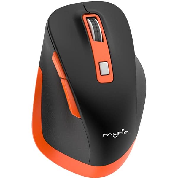 Mouse Wireless MYRIA MY8525, 1600 dpi, negru-portocaliu - WALTI WALTI