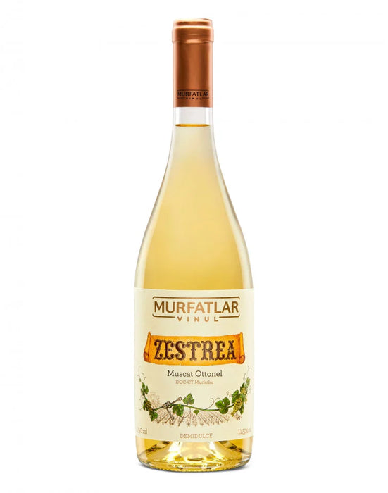 MURFATLAR ZESTREA Muscat Ottonel Vin Alb Demidulce SGR 0,75 L - WALTI WALTI
