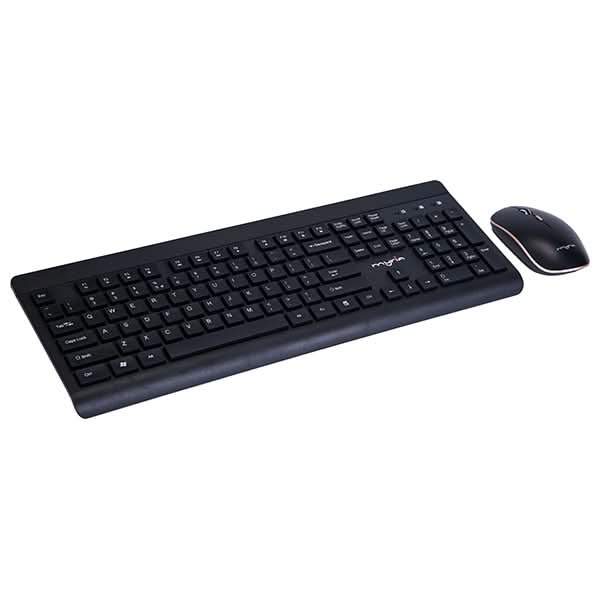Kit tastatura si mouse Wireless MYRIA MY8519, USB, Layout INT, negru WALTI