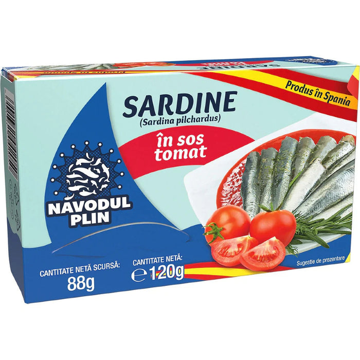 NAVODUL PLIN Sardine în Sos Tomat 120 g - WALTI WALTI