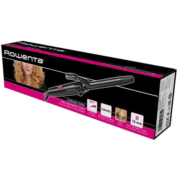 Ondulator ROWENTA CF2133F0, 200 grade, invelis ceramic, negru WALTI