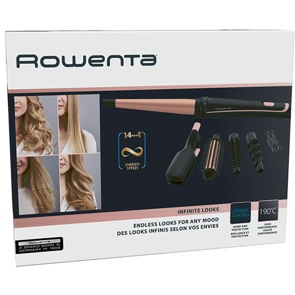 Trusa coafat Multistyler ROWENTA Infinite Looks 14 in 1 CF4231F0, invelis ceramica, negru WALTI