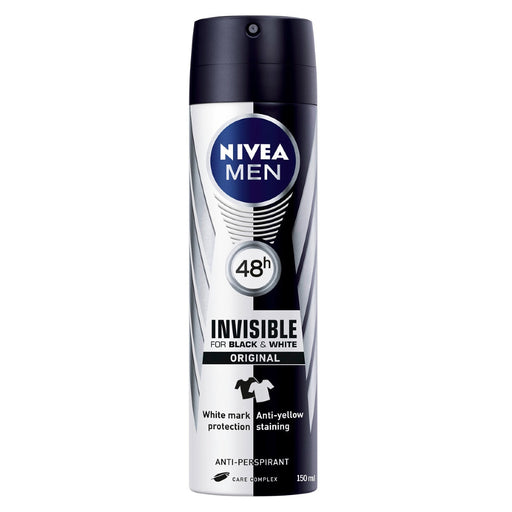 NIVEA Deodorant Spray Men Black & White Invisible Power 150 ml - WALTI WALTI