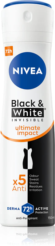 NIVEA Deodorant Spray Women Black & White Ultimate Impact 150 ml - WALTI WALTI