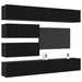 Set de 10 Piese pentru Cabinet TV - Montat pe Perete din Lemn Prelucrat Stejar Negru - WALTI WALTI