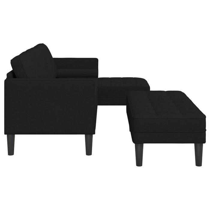 Set canapea de 2 piese cu perne din material negru - WALTI WALTI
