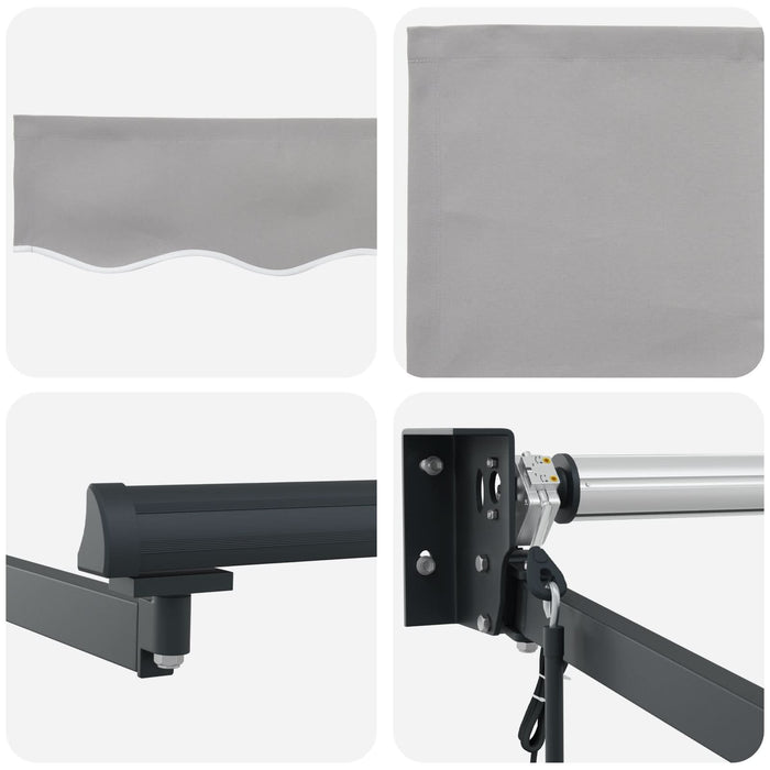 Marchiză Retractabilă Automată Gri vidaXL 350x250 cm, Material pentru Marchiză vidaXL de Înlocuire pentru Cadru de 3.5x2.5 m Gri Deschis - WALTI WALTI