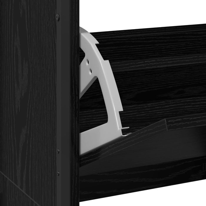 Cabinet pentru pantofi cu 4 sertare flip Black Oak 100x34x112 cm - WALTI WALTI