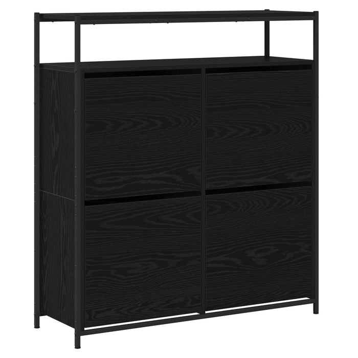 Cabinet pentru pantofi cu 4 sertare flip Black Oak 100x34x112 cm - WALTI WALTI