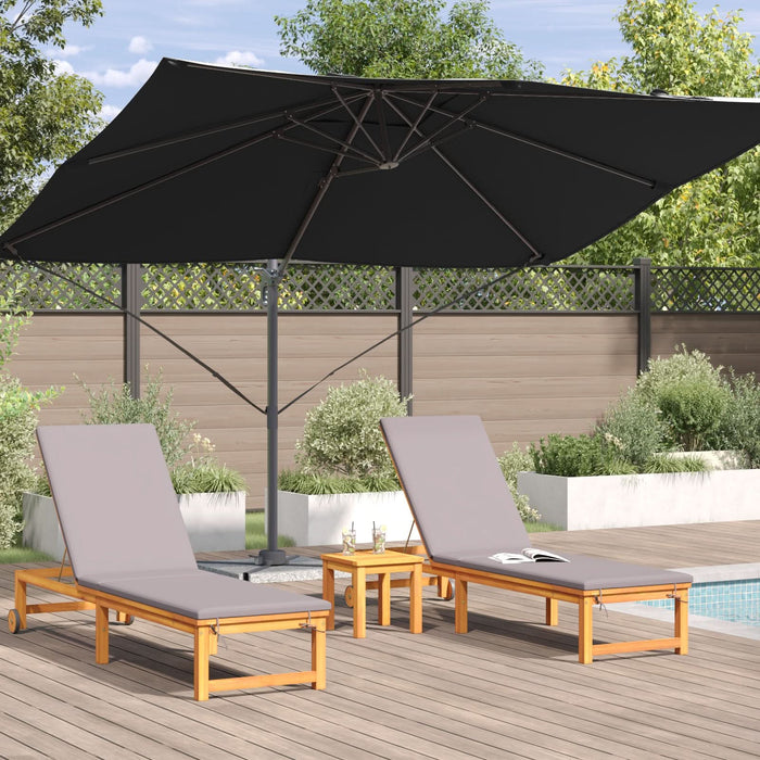 Umbrelă Cantilever Neagră Copertină din poliester cu cadru metalic - WALTI WALTI