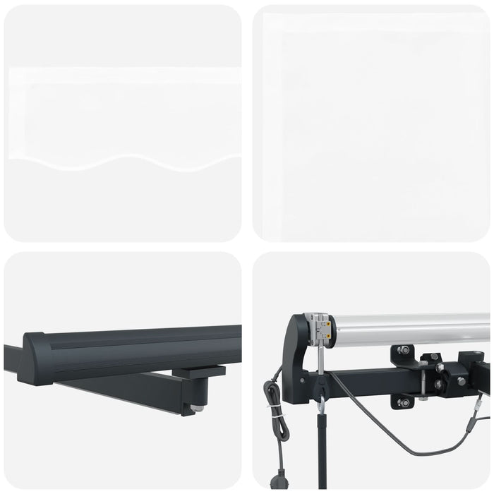 Marchiză retractabilă automatizată cu LED alb 400x350 cm, Tăblie de marchiză vidaXL pentru cadru de 4x3.5 m alb - WALTI WALTI
