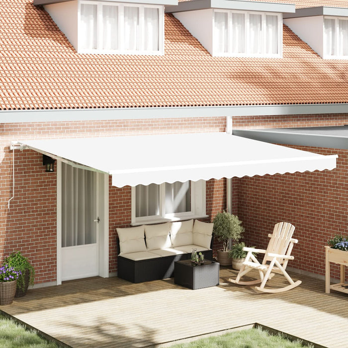 marchiză manuală retractabilă albă 450x300 cm, vidaXL husă de înlocuire pentru cadrul de 4,5x3 m alb - WALTI WALTI
