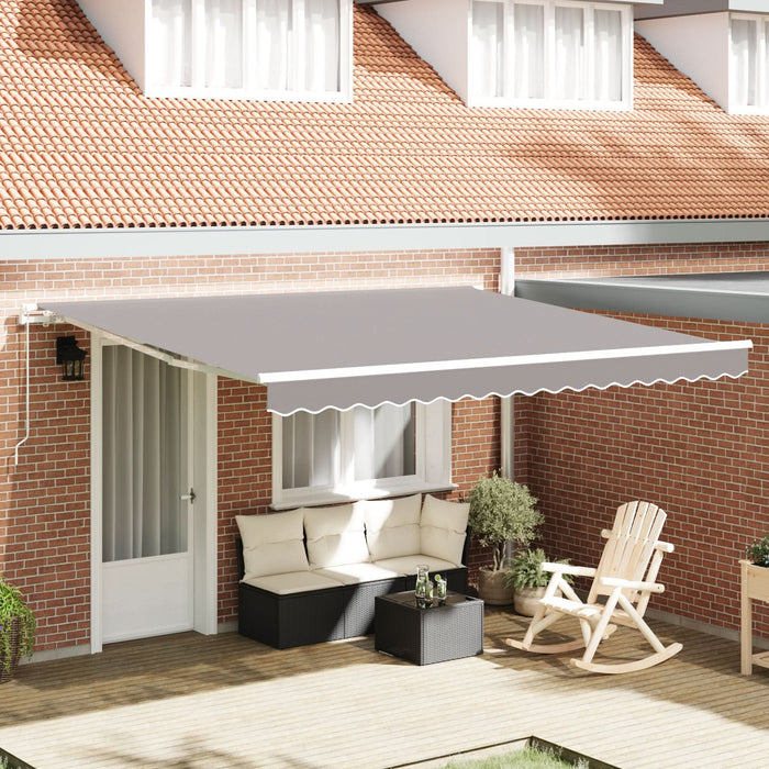 Marchiza manuală retractabilă vidaXL gri deschis 400x300 cm, Material de înlocuire pentru marchiza vidaXL pentru cadru de 4x3 m gri deschis - WALTI WALTI