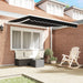 Marchiză retractabilă automată neagră 350x250 cm, vidaXL Material de înlocuire pentru marchiză de 3,5x2,5 m Cadru negru - WALTI WALTI