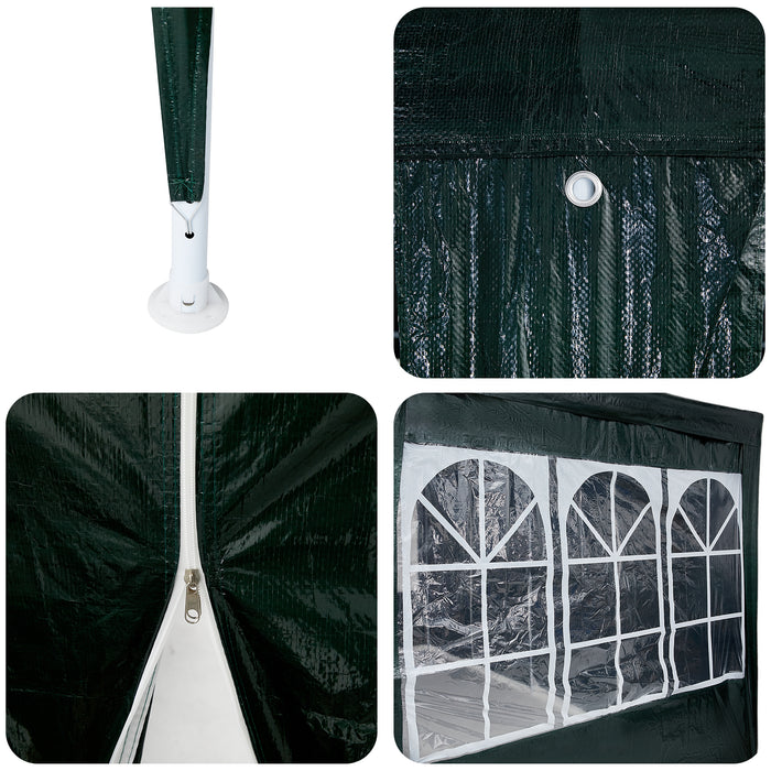 Cort de petrecere cu 12 pereți verzi 8x4 m PE - WALTI WALTI