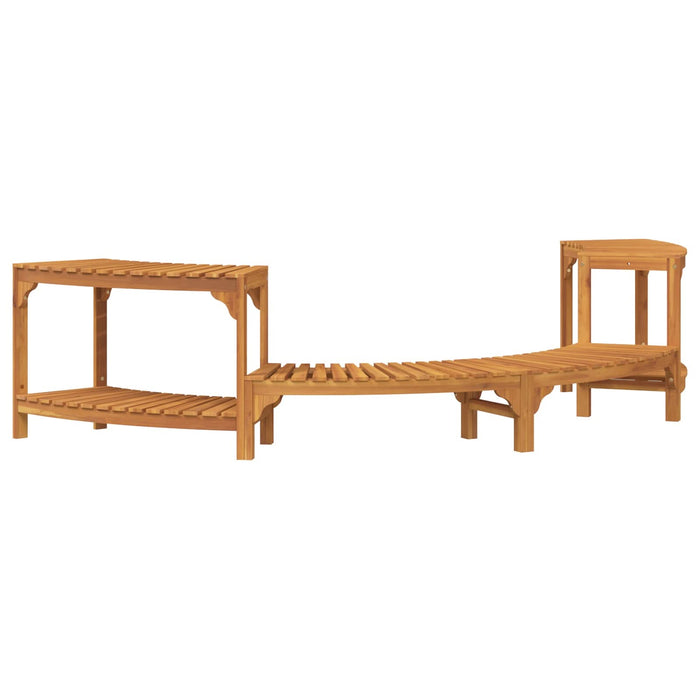Împrejmuire pentru cadă cu hidromasaj Semicircular 272x120.5x55.5 cm Lemn solid de acacia - WALTI WALTI
