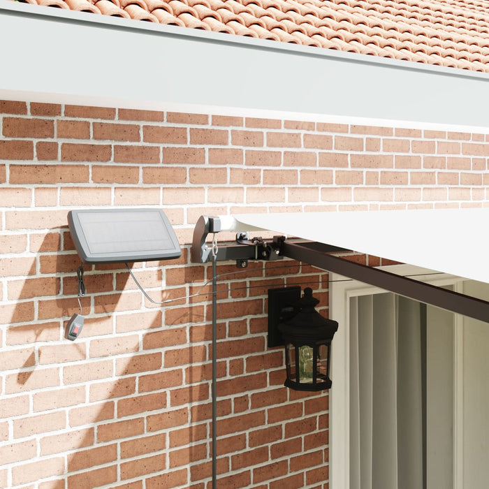 Marchiză manuală retractabilă vidaXL cu LED Alb 400x300 cm, Material pentru înlocuirea marchizei vidaXL pentru cadru de 4x3 m Alb - WALTI WALTI