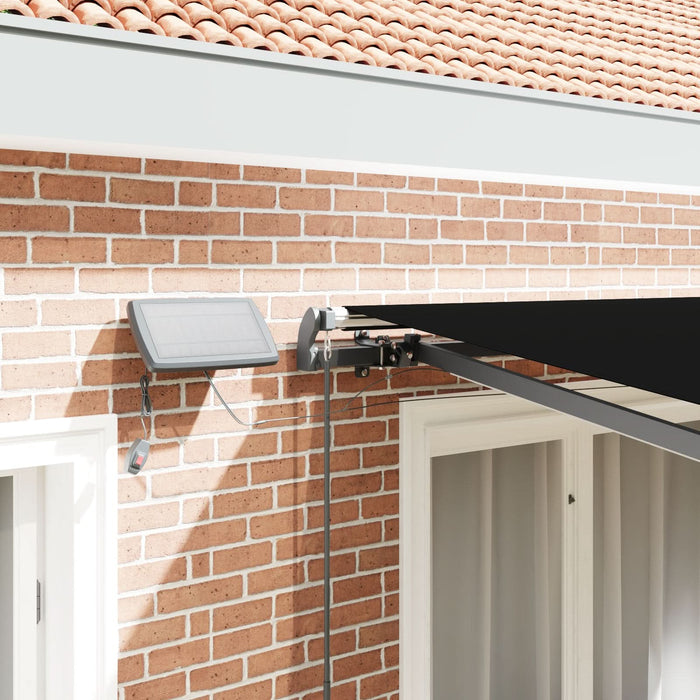 Marchiză manuală retractabilă cu LED neagră 300x250 cm, vidaXL material de înlocuire pentru marchiză 3x2.5 m cadru negru - WALTI WALTI