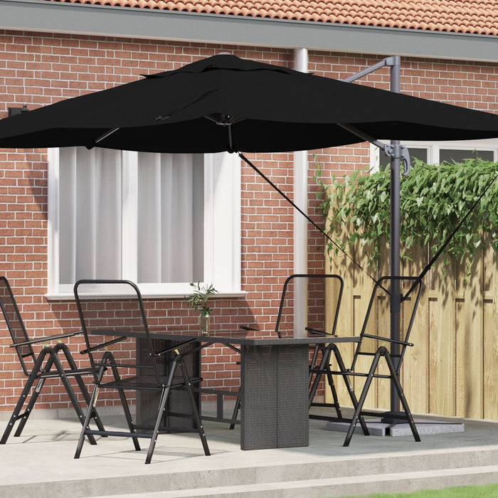 Umbrelă Cantilever Neagră Copertină din poliester cu cadru metalic - WALTI WALTI