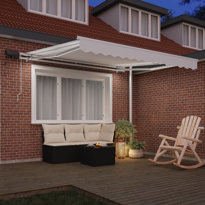 Copertină Manuală Retractabilă vidaXL cu LED Alb 300x250 cm, Material de Înlocuire pentru Copertină vidaXL pentru Cadru de 3x2.5 m Alb - WALTI WALTI