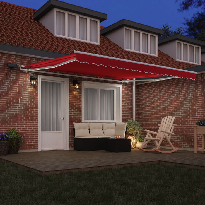 Marciză manuală retractabilă vidaXL cu LED Roșie 400x300 cm, Țesătură de schimb pentru marciză vidaXL 4x3 m Roșie - WALTI WALTI