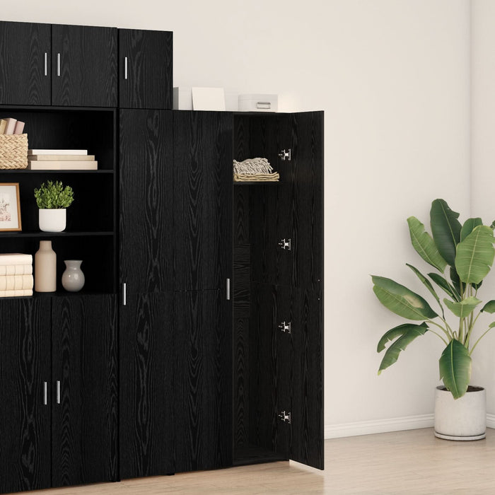 Bufet Negru 70x42.5x185 cm Lemn Prelucrat - WALTI WALTI