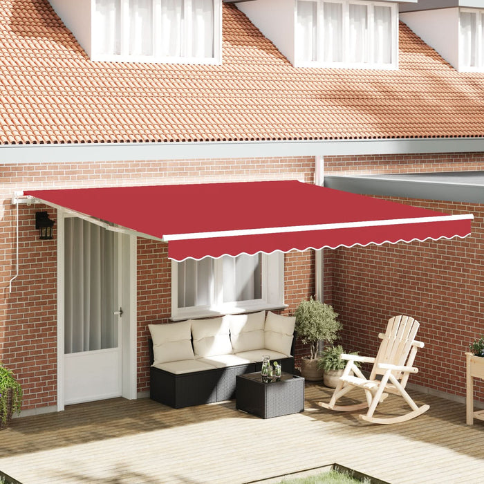 Marchiză retractabilă manuală vidaXL albastră marină 400x300 cm, Țesătură pentru marchiză vidaXL pentru cadru de 4x3 m roșu - WALTI WALTI