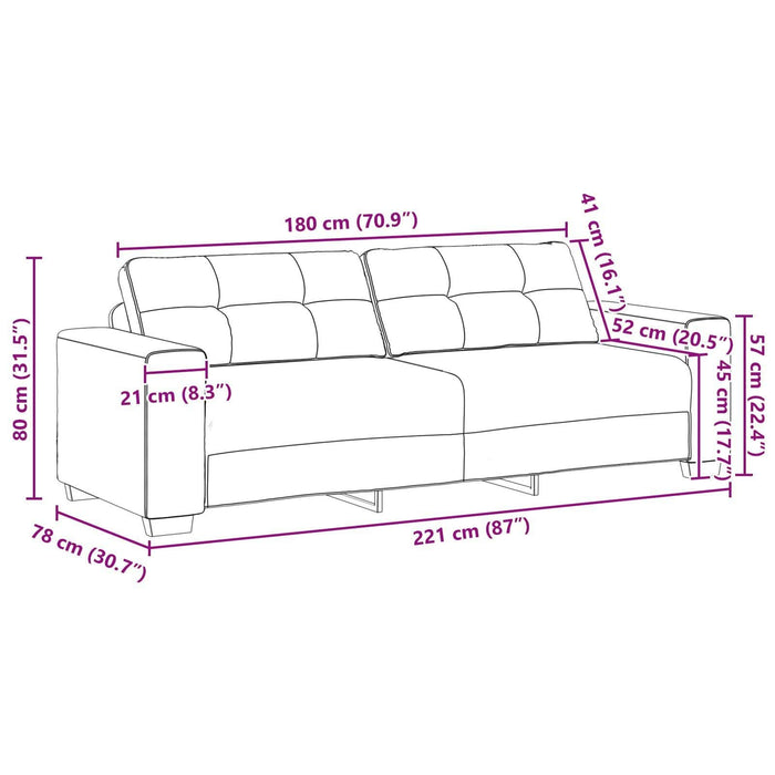 Set canapea, 3 piese, perne gri deschis, catifea - WALTI WALTI