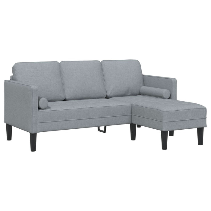 Set de canapea de 2 piese cu perne din material textil gri deschis - WALTI WALTI