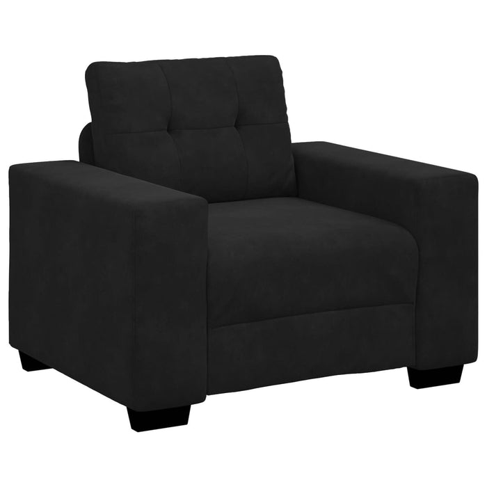 Set canapea, 3 piese, perne negre, catifea - WALTI WALTI