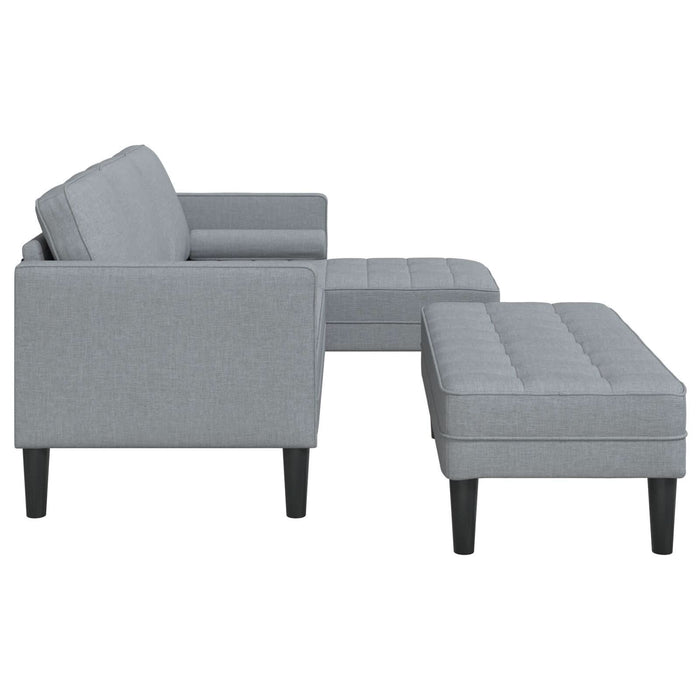 Set de canapea de 2 piese cu perne din material textil gri deschis - WALTI WALTI