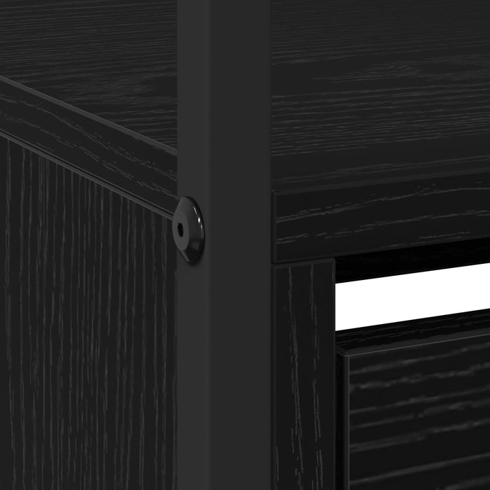 Cabinet pentru pantofi cu 4 sertare flip Black Oak 100x34x112 cm - WALTI WALTI