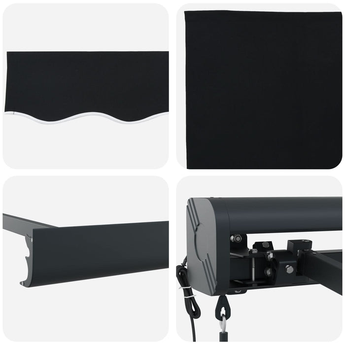 Marchiză retractabilă automată vidaXL neagră 300x250 cm, Țesătură de înlocuire pentru marchiză vidaXL pentru cadru 3x2.5 m negru - WALTI WALTI