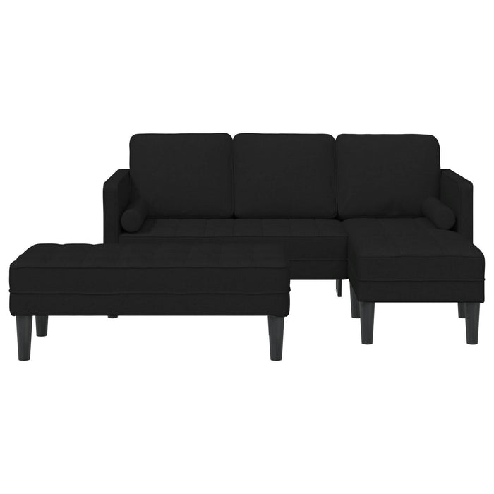 Set canapea de 2 piese cu perne din material negru - WALTI WALTI