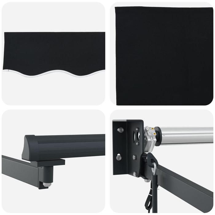 Marchiza retractabilă automată vidaXL Neagră 350x250 cm, Material de înlocuire pentru marchiză vidaXL pentru cadrul de 3.5x2.5 m Negru - WALTI WALTI