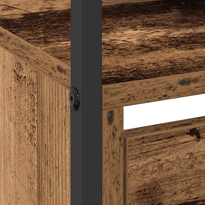 Cabinet pantofi cu 4 sertare pliante Lemn vechi 100x34x112 cm - WALTI WALTI