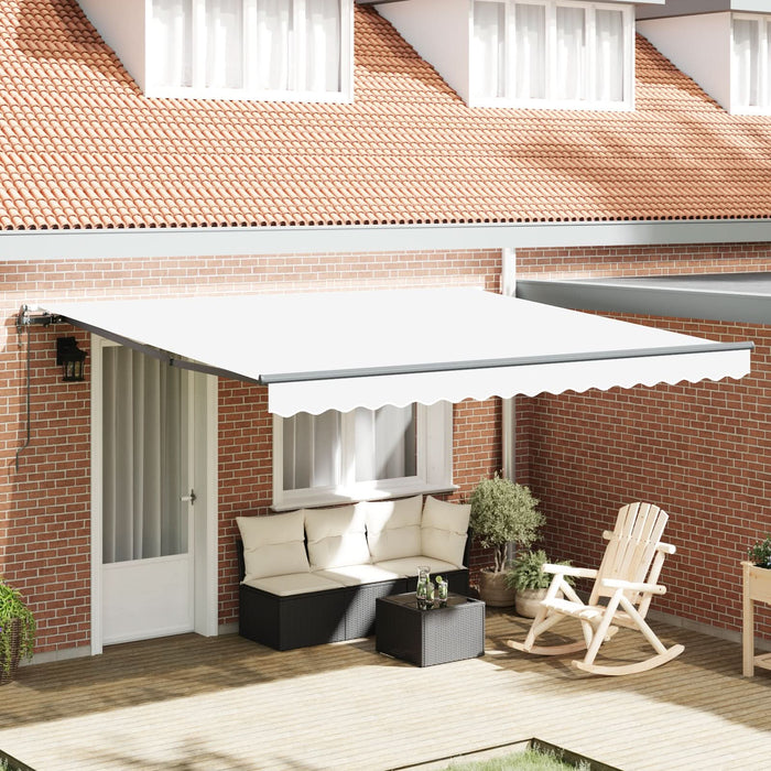 Marchiza Automată Retractabilă Albă 400x350 cm, Material de Înlocuire pentru Marchiză vidaXL pentru Cadru de 4x3.5 m Alb - WALTI WALTI